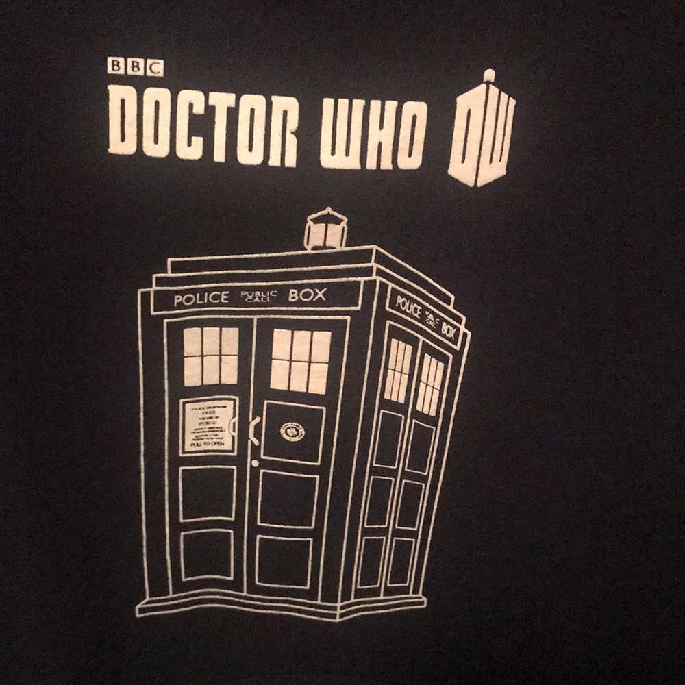 Dr Who hoody - Navy Blue with white Mens medium